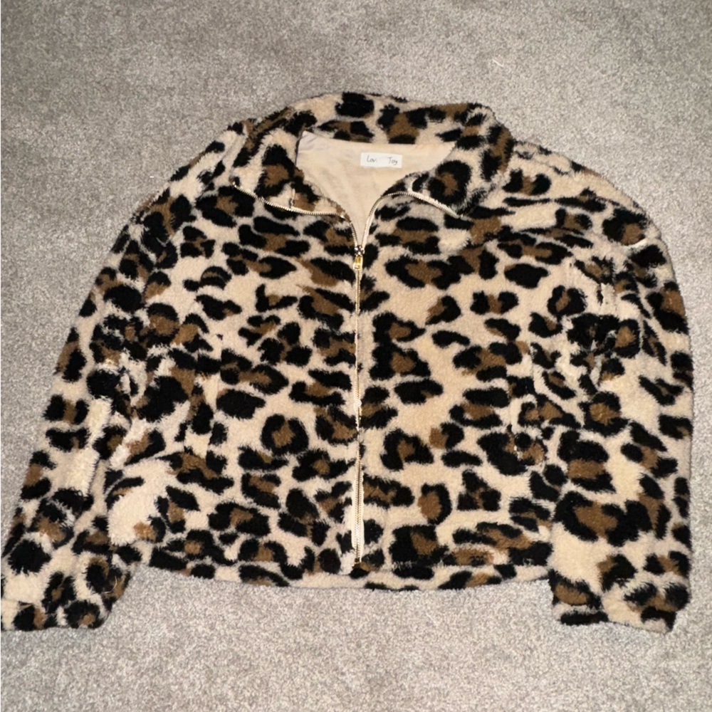 Fuzzy zip up jacket